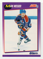 Mark Messier - Edmonton Oilers (NHL Hockey Card) 1991-92 Score Canadian Purple # 285 Mint