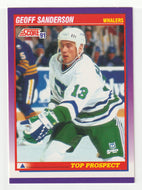 Geoff Sanderson RC - Hartford Whalers - Top Prospect (NHL Hockey Card) 1991-92 Score Canadian Purple # 324 Mint