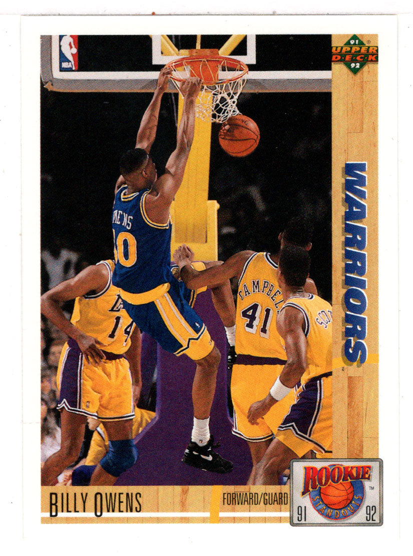 Billy Owens - Golden State Warriors (NBA Basketball Card) 1991-92 Upper Deck Rookie Standouts # R 33 Mint