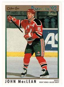 John MacLean - New Jersey Devils (NHL Hockey Card) 1991-92 O-Pee-Chee Premier # 4 Mint