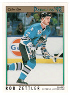 Rob Zettler - San Jose Sharks (NHL Hockey Card) 1991-92 O-Pee-Chee Premier # 21 Mint