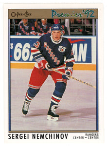 Sergei Nemchinov - New York Rangers (NHL Hockey Card) 1991-92 O-Pee-Chee Premier # 25 Mint