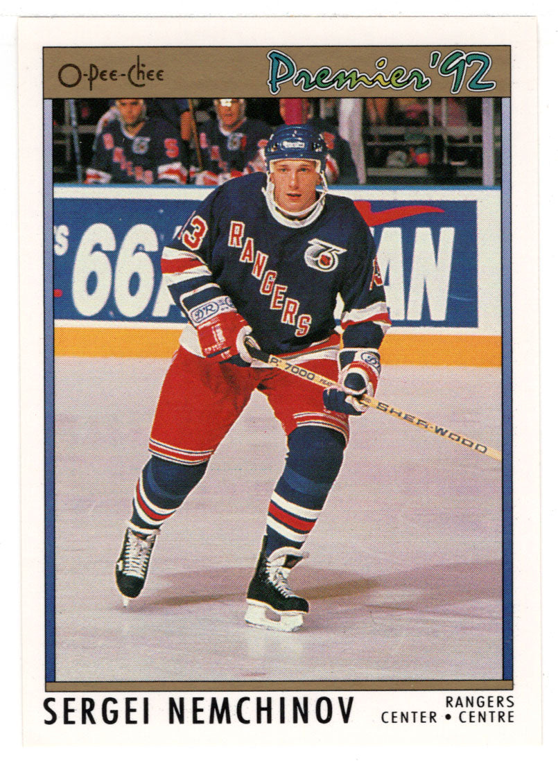 Sergei Nemchinov - New York Rangers (NHL Hockey Card) 1991-92 O-Pee-Chee Premier # 25 Mint