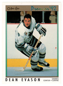 Dean Evason - San Jose Sharks (NHL Hockey Card) 1991-92 O-Pee-Chee Premier # 36 Mint