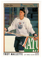 Troy Mallette - Edmonton Oilers (NHL Hockey Card) 1991-92 O-Pee-Chee Premier # 39 Mint