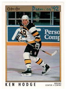 Ken Hodge Jr. - Boston Bruins (NHL Hockey Card) 1991-92 O-Pee-Chee Premier # 41 Mint