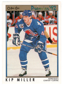 Kip Miller - Quebec Nordiques (NHL Hockey Card) 1991-92 O-Pee-Chee Premier # 42 Mint