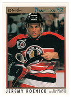 Jeremy Roenick - Chicago Blackhawks (NHL Hockey Card) 1991-92 O-Pee-Chee Premier # 52 Mint