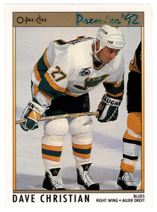 Dave Christian - St. Louis Blues (NHL Hockey Card) 1991-92 O-Pee-Chee Premier # 53 Mint