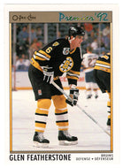 Glen Featherstone - Boston Bruins (NHL Hockey Card) 1991-92 O-Pee-Chee Premier # 66 Mint