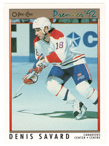 Denis Savard - Montreal Canadiens (NHL Hockey Card) 1991-92 O-Pee-Chee Premier # 71 Mint