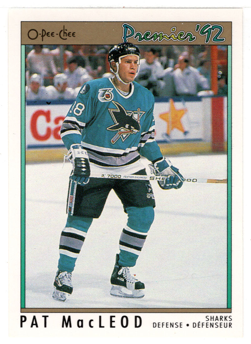 Pat MacLeod RC - San Jose Sharks (NHL Hockey Card) 1991-92 O-Pee-Chee Premier # 87 Mint