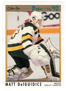 Matt DelGuidice RC - Boston Bruins (NHL Hockey Card) 1991-92 O-Pee-Chee Premier # 96 Mint