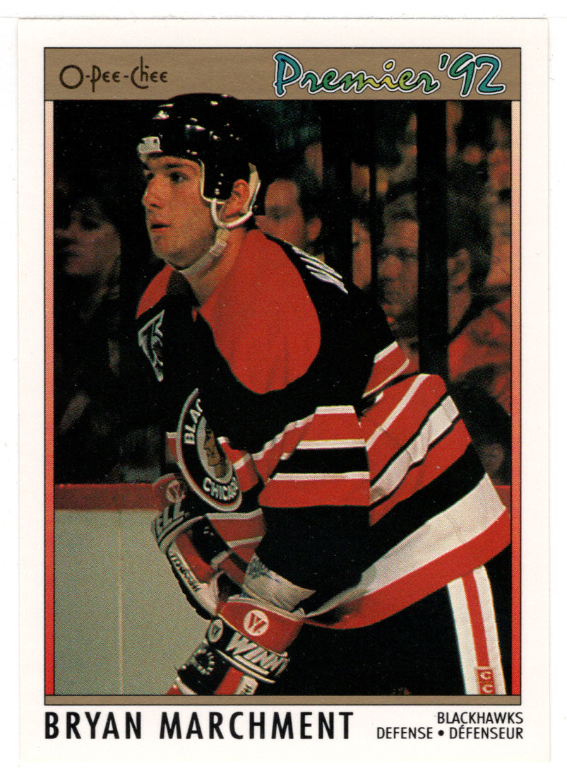 Bryan Marchment RC - Chicago Blackhawks (NHL Hockey Card) 1991-92 O-Pee-Chee Premier # 99 Mint