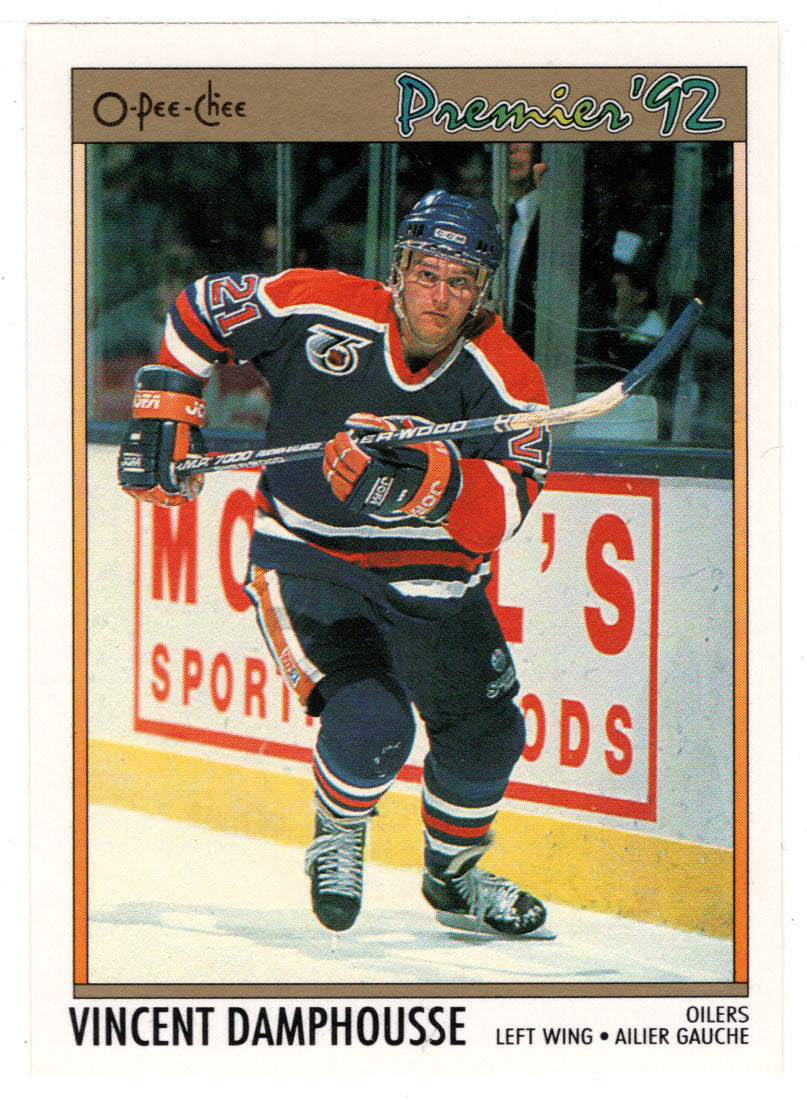 Vincent Damphousse - Edmonton Oilers (NHL Hockey Card) 1991-92 O-Pee-Chee Premier # 104 Mint