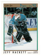 Jeff Hackett - San Jose Sharks (NHL Hockey Card) 1991-92 O-Pee-Chee Premier # 108 Mint