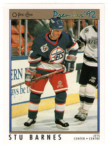 Stu Barnes - Winnipeg Jets (NHL Hockey Card) 1991-92 O-Pee-Chee Premier # 109 Mint