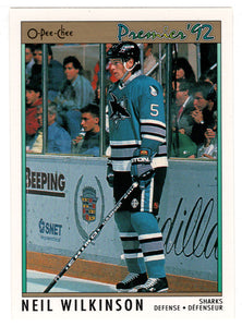 Neil Wilkinson - San Jose Sharks (NHL Hockey Card) 1991-92 O-Pee-Chee Premier # 110 Mint