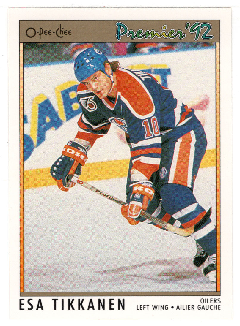 Esa Tikkanen - Edmonton Oilers (NHL Hockey Card) 1991-92 O-Pee-Chee Premier # 121 Mint