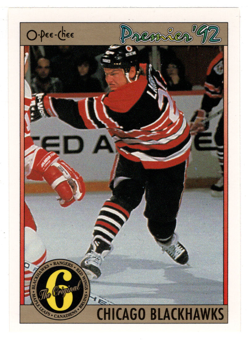 Steve Larmer - Chicago Blackhawks (NHL Hockey Card) 1991-92 O-Pee-Chee Premier # 135 Mint