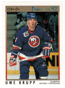 Uwe Krupp - New York Islanders (NHL Hockey Card) 1991-92 O-Pee-Chee Premier # 140 Mint