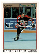 Brent Sutter - Chicago Blackhawks (NHL Hockey Card) 1991-92 O-Pee-Chee Premier # 156 Mint