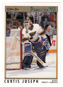 Curtis Joseph - St. Louis Blues (NHL Hockey Card) 1991-92 O-Pee-Chee Premier # 165 Mint