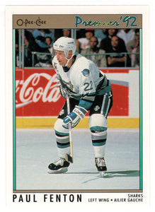 Paul Fenton - San Jose Sharks (NHL Hockey Card) 1991-92 O-Pee-Chee Premier # 187 Mint