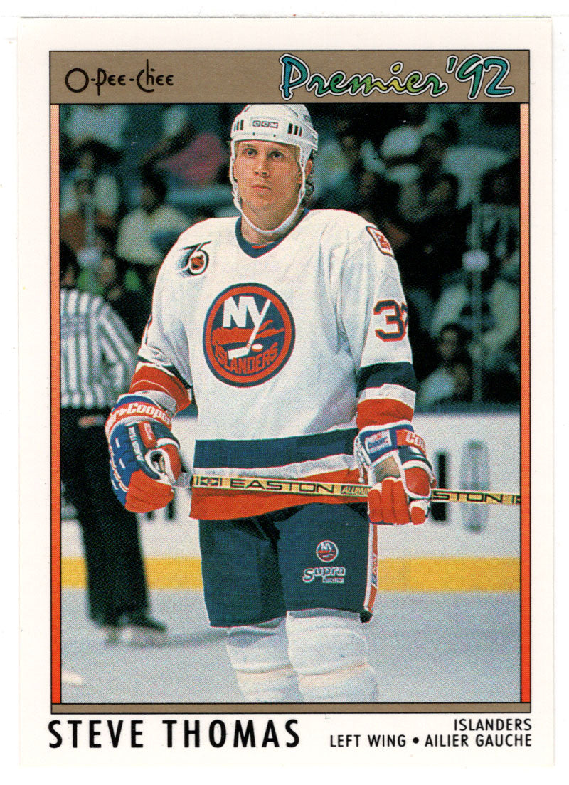 Steve Thomas - New York Islanders (NHL Hockey Card) 1991-92 O-Pee-Chee Premier # 195 Mint