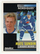 Mats Sundin - Quebec Nordiques (NHL Hockey Card) 1991-92 Pinnacle # 10 Mint