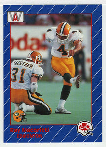Ray Macoritti - Edmonton Eskimos (CFL Football Card) 1991 All World # 41 Mint