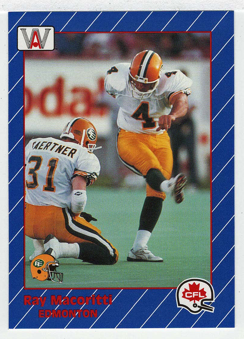 Ray Macoritti - Edmonton Eskimos (CFL Football Card) 1991 All World # 41 Mint