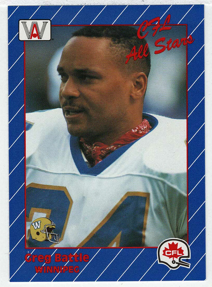 Greg Battle - Winnipeg Blue Bombers - All-Star (CFL Football Card) 1991 All World # 59 Mint