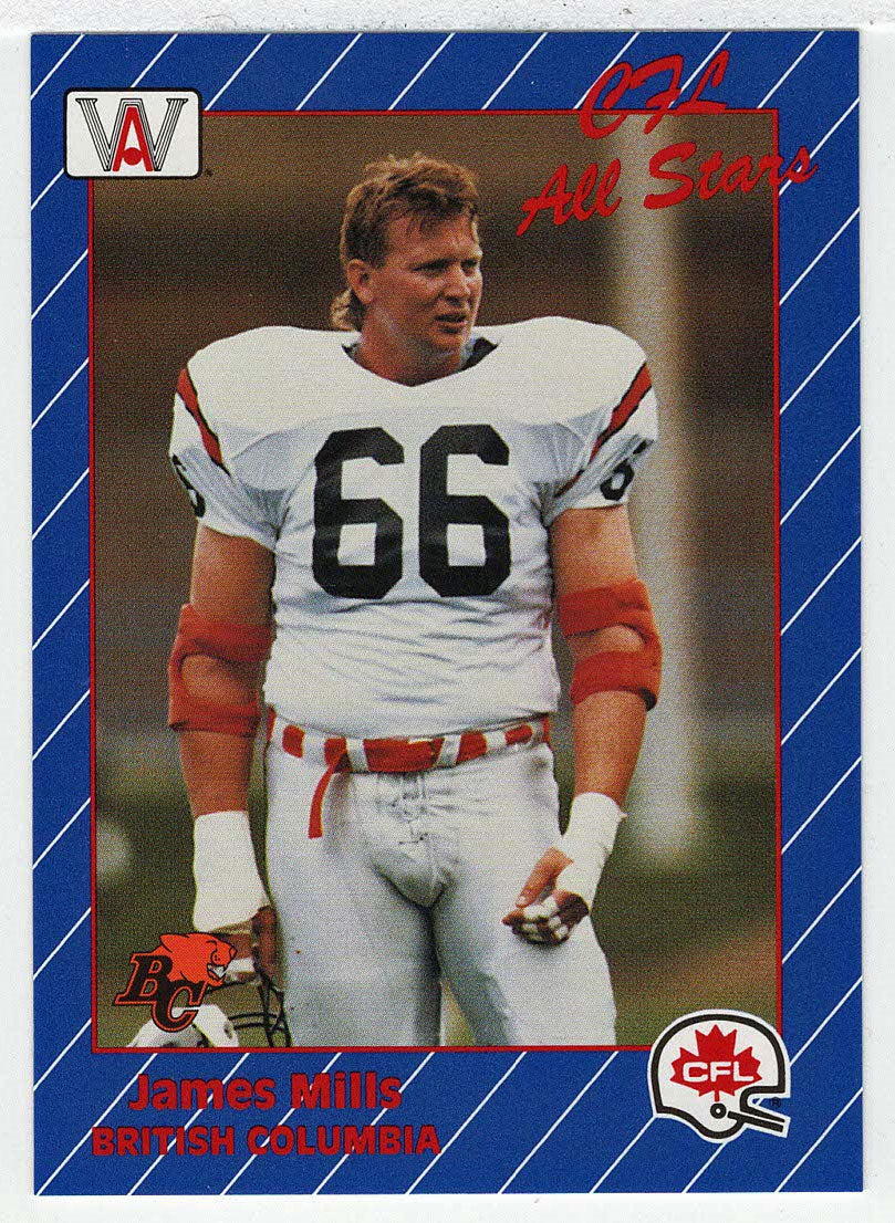 James Mills - British Columbia Lions - All-Star (CFL Football Card) 1991 All World # 82 Mint