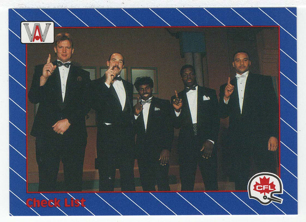 Group Shot - Checklist # 2 - # 56 - # 110 (CFL Football Card) 1991 All World # 95 Mint