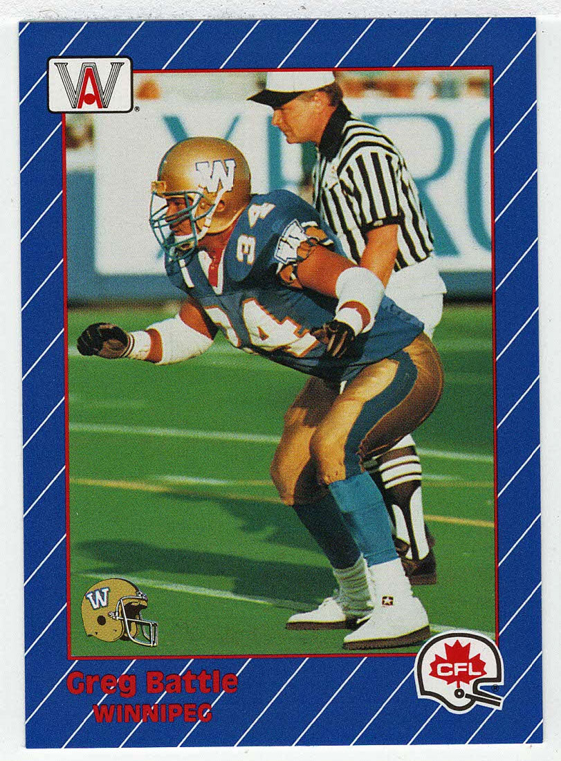 Greg Battle - Winnipeg Blue Bombers (CFL Football Card) 1991 All World # 98 Mint
