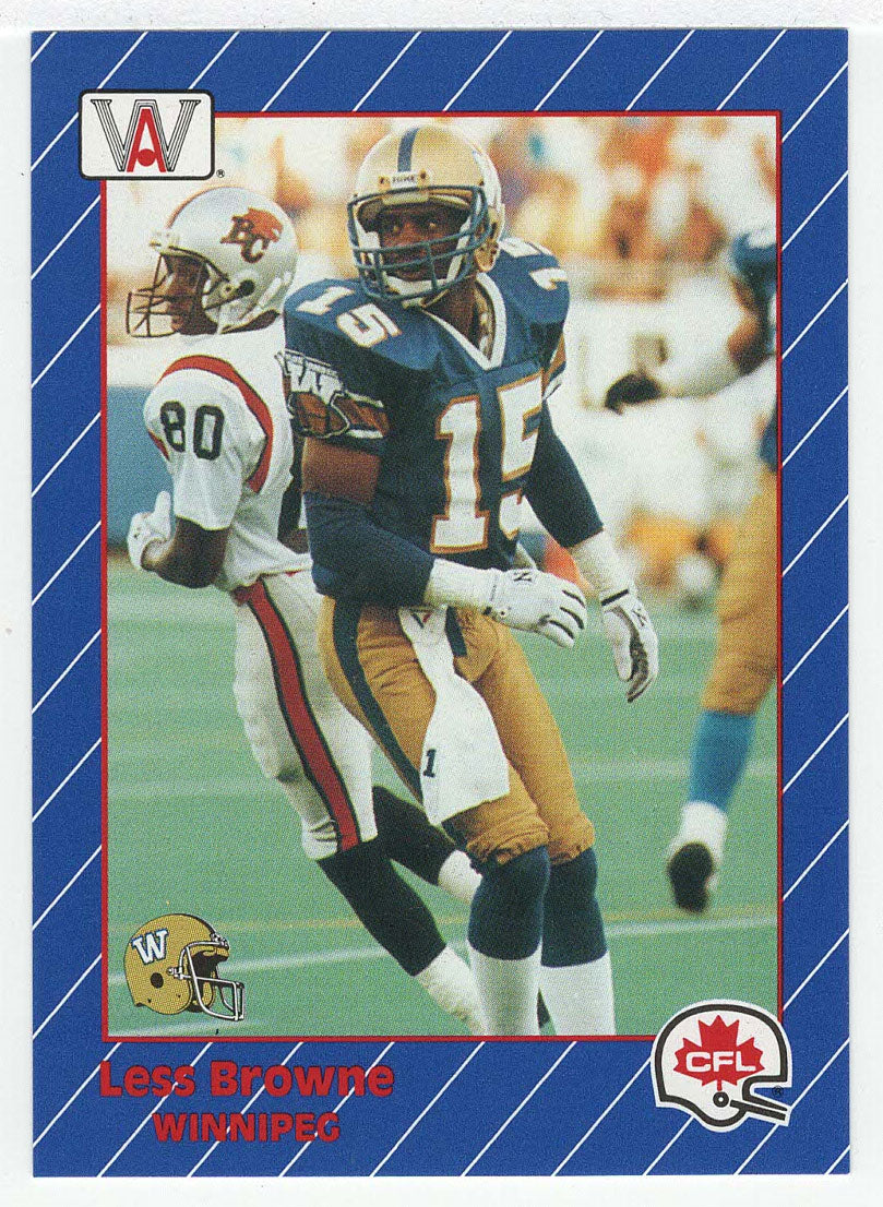 Less Browne - Winnipeg Blue Bombers (CFL Football Card) 1991 All World # 100 Mint