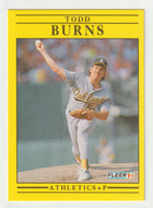 Todd Burns - Oakland Athletics (MLB Baseball Card) 1991 Fleer # 4 Mint