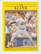 Joe Klink - Oakland Athletics (MLB Baseball Card) 1991 Fleer # 13 Mint