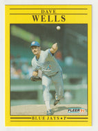 David Wells - Toronto Blue Jays (MLB Baseball Card) 1991 Fleer # 188 Mint
