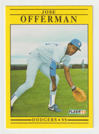 Jose Offerman - Los Angeles Dodgers (MLB Baseball Card) 1991 Fleer # 216 Mint