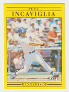 Pete Incaviglia - Texas Rangers  (MLB Baseball Card) 1991 Fleer # 290 Mint