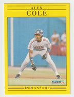 Alex Cole - Cleveland Indians (MLB Baseball Card) 1991 Fleer # 365 Mint