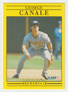 George Canale - Milwaukee Brewers (MLB Baseball Card) 1991 Fleer # 578 Mint