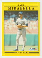 Paul Mirabella - Milwaukee Brewers (MLB Baseball Card) 1991 Fleer # 590 Mint