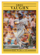 Greg Vaughn - Milwaukee Brewers (MLB Baseball Card) 1991 Fleer # 599 Mint