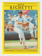 Dave Righetti - New York Yankees (MLB Baseball Card) 1991 Fleer # 677 Mint