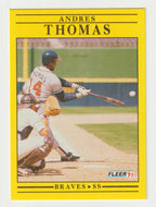 Andres Thomas - Atlanta Braves (MLB Baseball Card) 1991 Fleer # 706 Mint