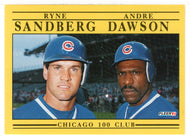 Andre Dawson - Ryne Sandberg - Chicago Cubs - 100 Club (MLB Baseball Card) 1991 Fleer # 713 Mint