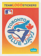 Toronto Blue Jays - Team Logo Stickers (MLB Baseball Card) 1991 Fleer # 80 Mint